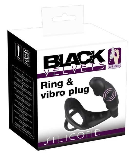 Black Velvets: Penisring mit Vibroplug, schwarz - vergleichen und g&uuml;nstig kaufen